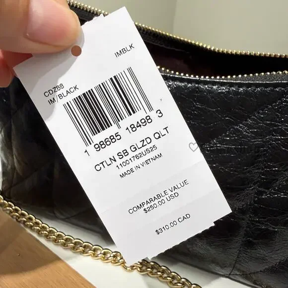 Coach Caitlin Shoulder Bag With Quilting CDZ88 Black Glazed leather - Picture 5 of 5